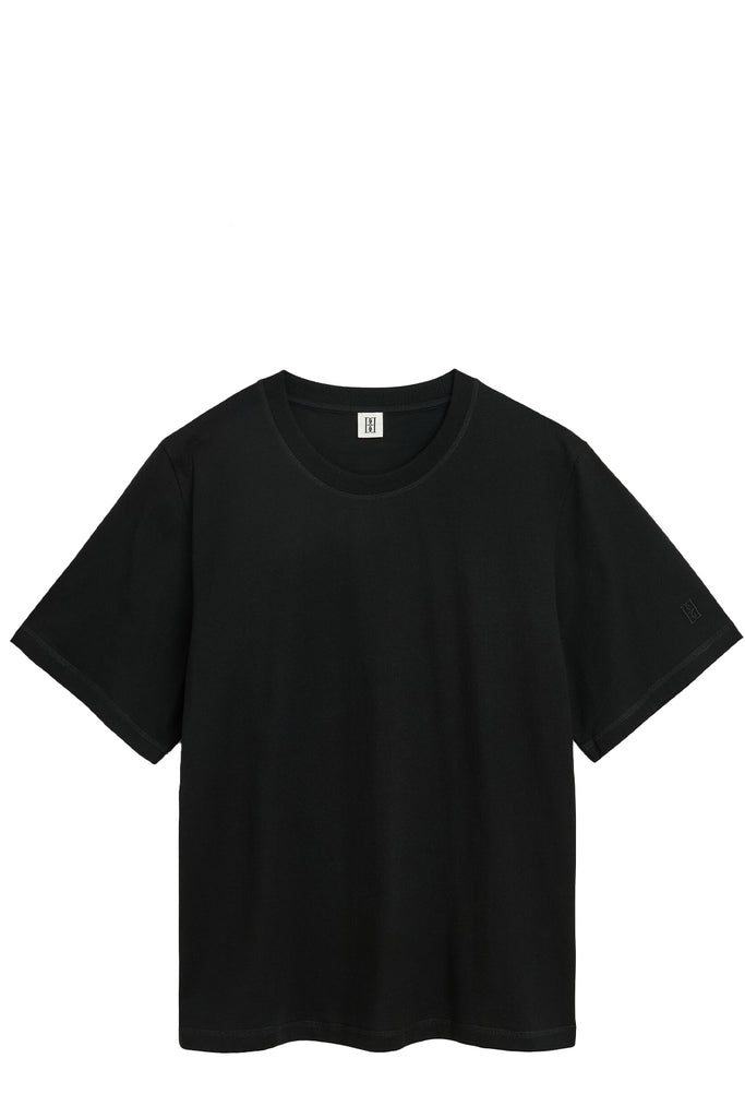 By Malene Birger t-shirt in Black, shown against a plain white background.