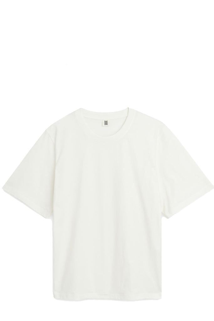 By Malene Birger t-shirt in white, shown against a plain white background.