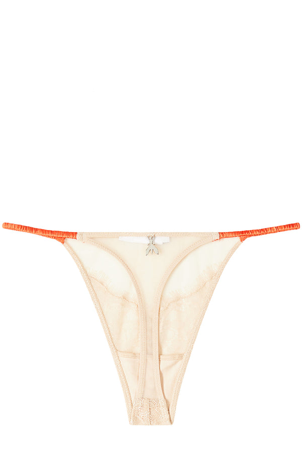 Sheer Lace Detail Thong