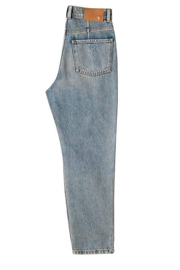 Eyelet Detail Washed Jeans