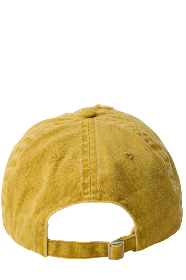 Back view of the Carne Bollente the big d baseball cap in offyellow colour