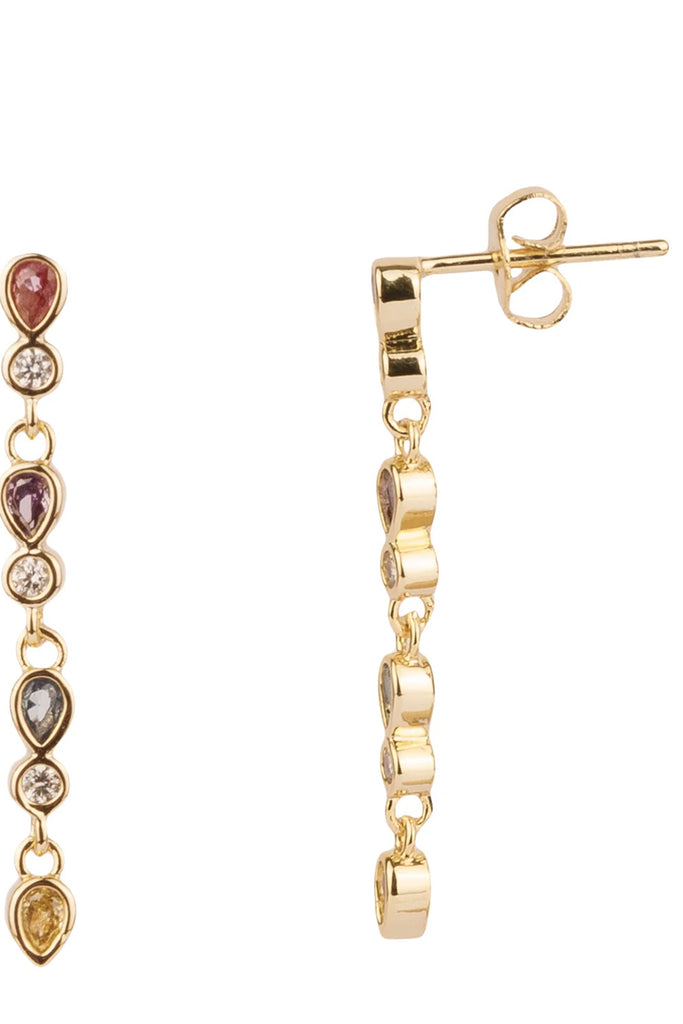 The hanging stones earrings in gold and multicolour colour from the brand ALL THE LUCK IN THE WORLD