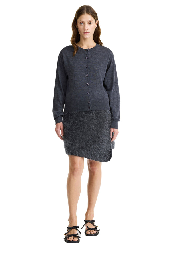 The Krissah Wool-Blend Mini Skirt in jet grey from the brand BY MALENE BIRGER