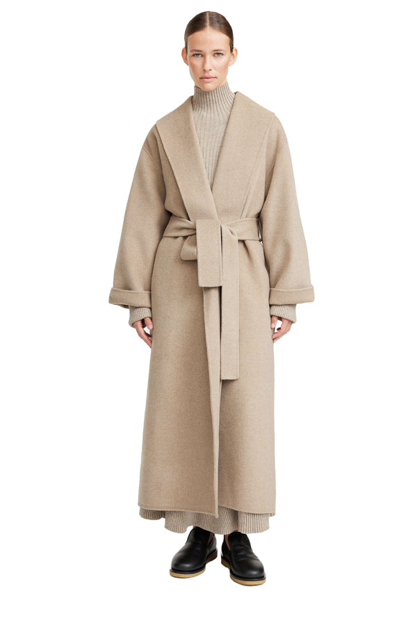 The Trullem Wool Coat in grey brown melange colour from the brand BY MALENE BIRGER