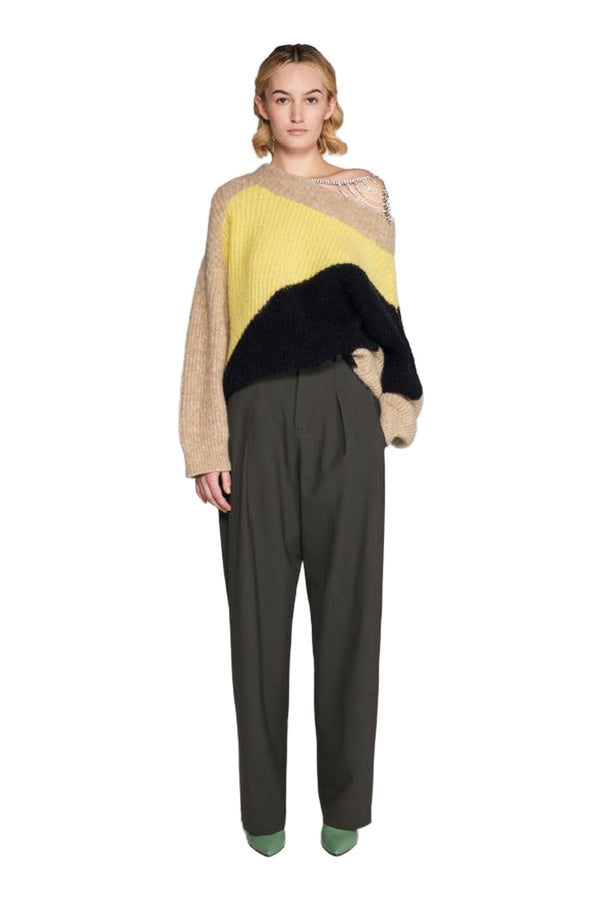 Colour-Block Wool Sweater