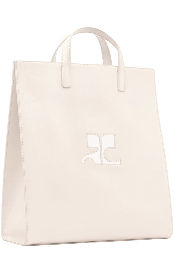 The Heritage naplack leather tote bag in grey from the brand COURRÈGES