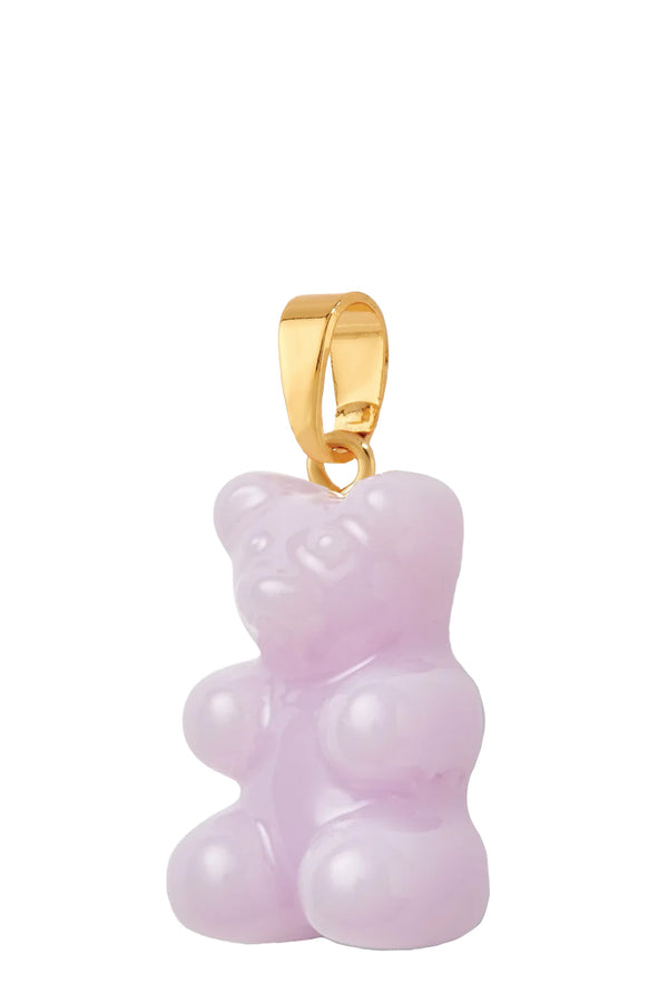 The nostalgia bear pendant with classic connector in gold lavender colors from the brand CRYSTAL HAZE