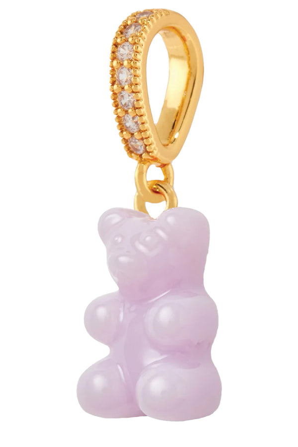 The nostalgia bear pendant in lavender and gold colors from the brand CRYSTAL HAZE