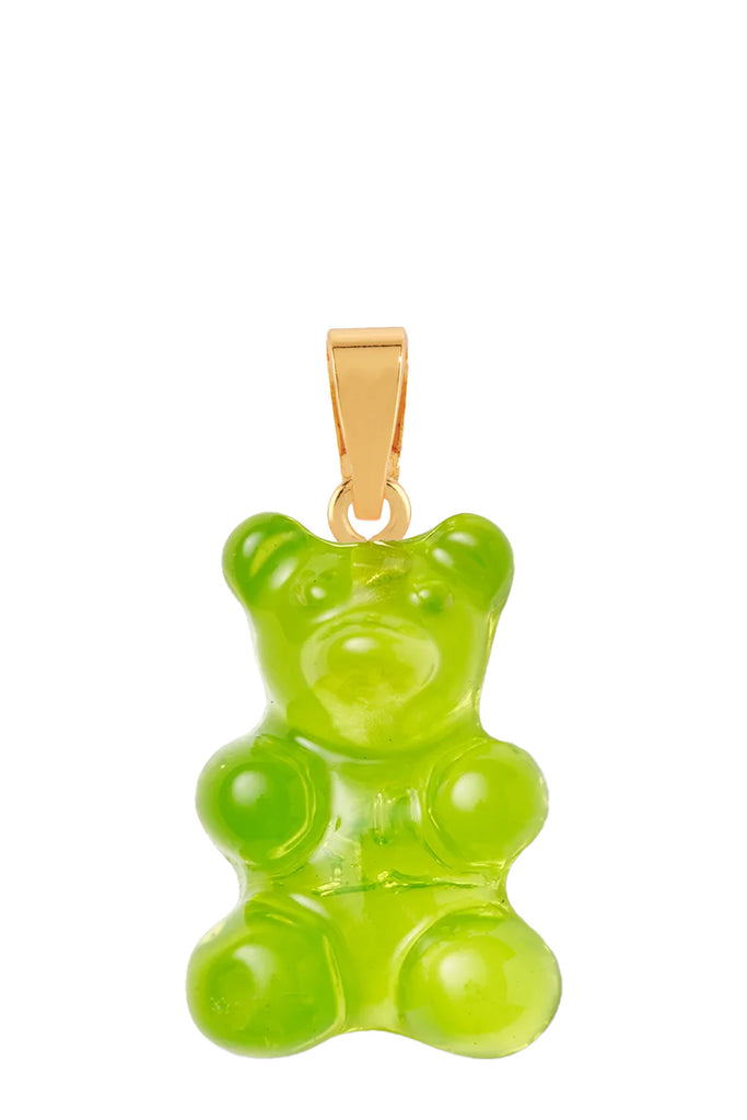 The Nostalgia bear pendant with classic connector in gold and lime colours from the brand CRYSTAL HAZE