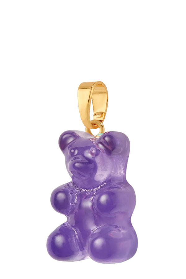 The nostalgia bear pendant with classic connector in plum and gold colors from the brand CRYSTAL HAZE