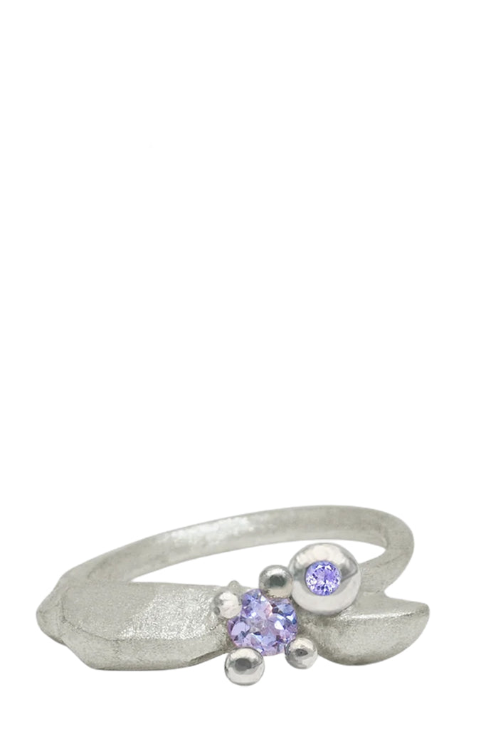 Flower Bobble Ring Silver & Tanzanite
