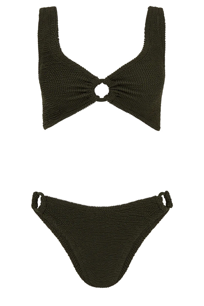 Hallie Ring-Detail Plunge-Neck Bikini