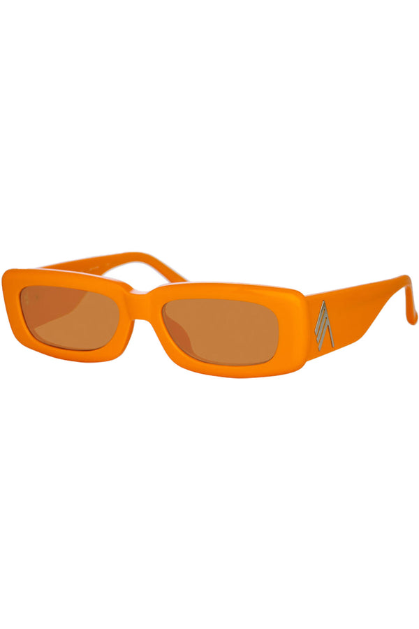 The LF X The Attico mini Marfa sunglasses in orange colour from the brand LINDA FARROW