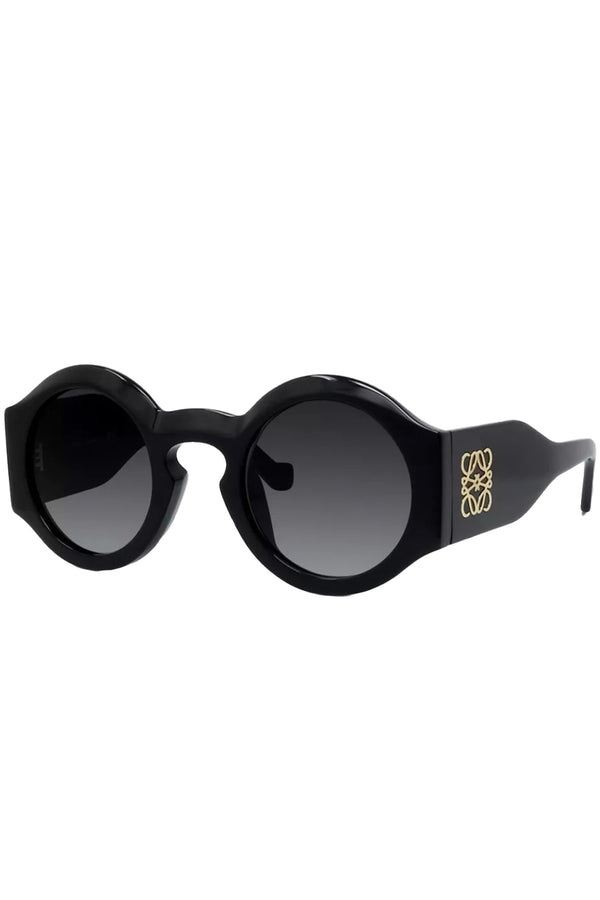 The Chunky Anagram Round Sunglasses in black colour from the brand LOEWE