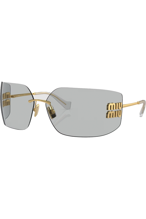 Metal Square-Frame Logo-Cut Sunglasses