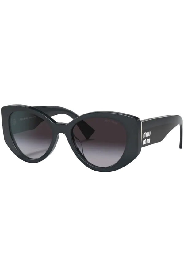 The oval bold-temple logo-detail sunglasses from the brand MIU MIU