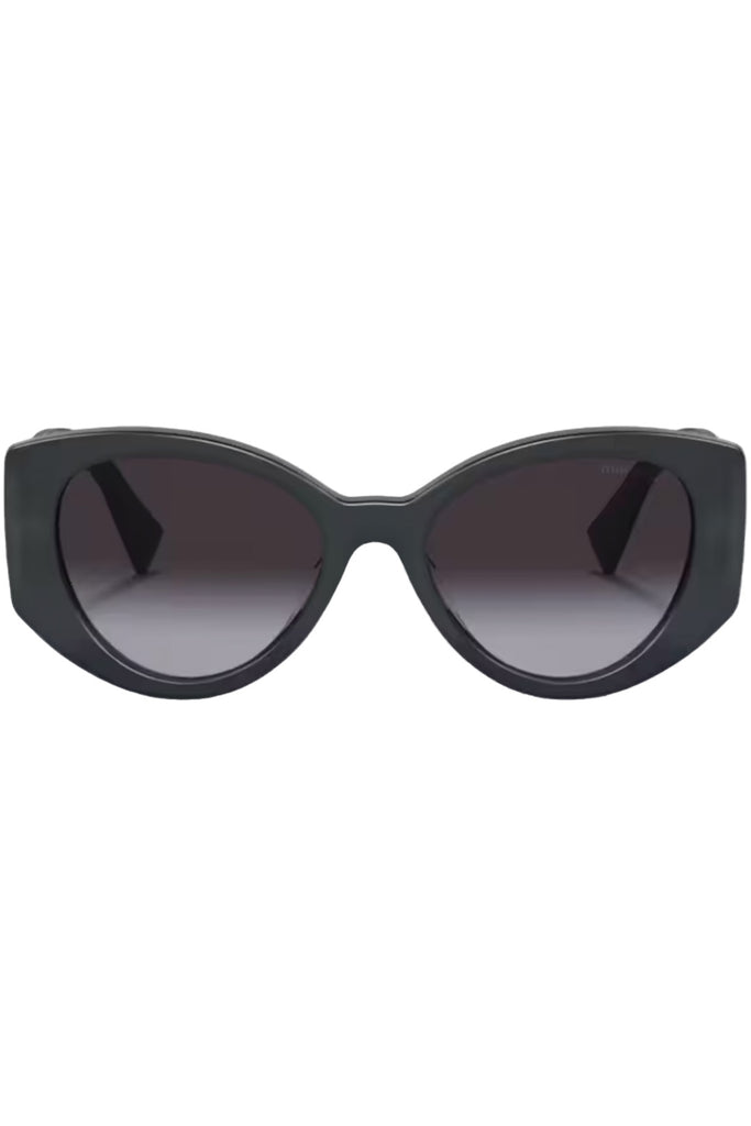 The oval bold-temple logo-detail sunglasses from the brand MIU MIU