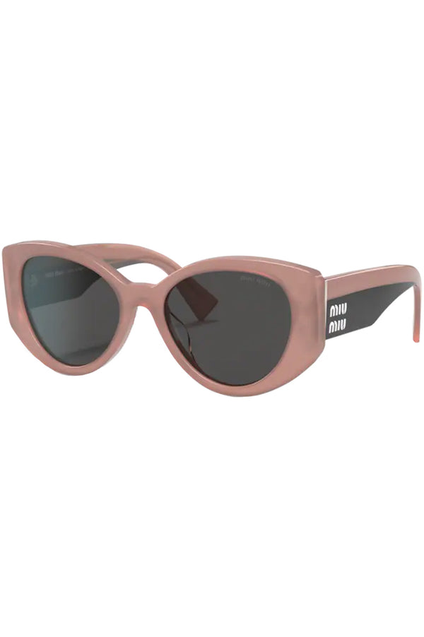 The oval bold-temple logo-detail sunglasses from the brand MIU MIU