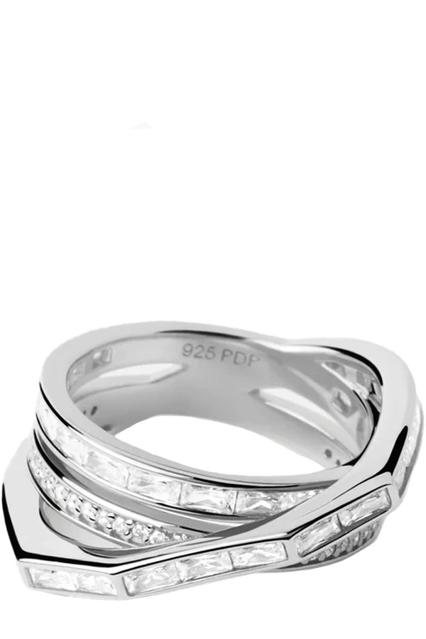 The Verona ring in silver and clear colours from the brand P D PAOLA