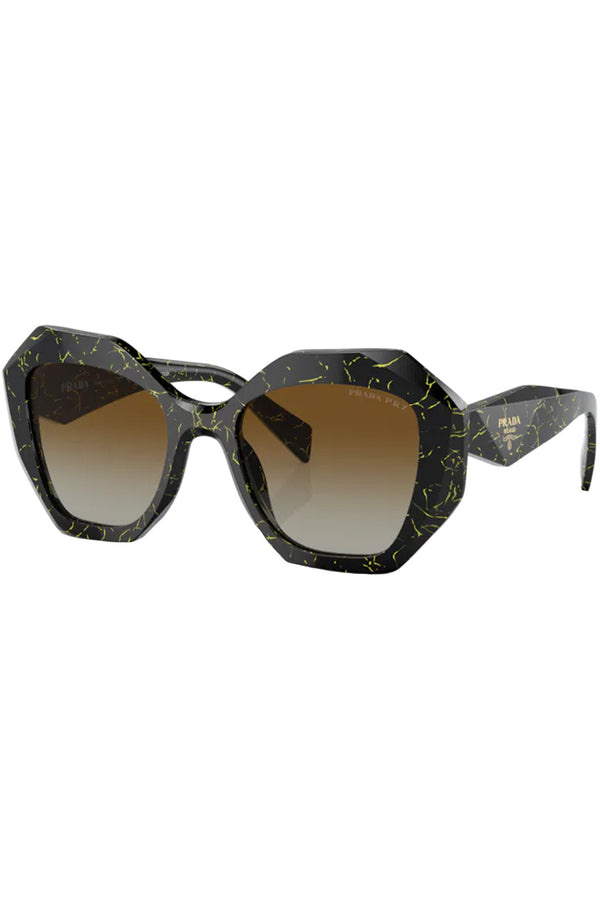 The geometric-frame triangular-temple sunglasses from the brand PRADA