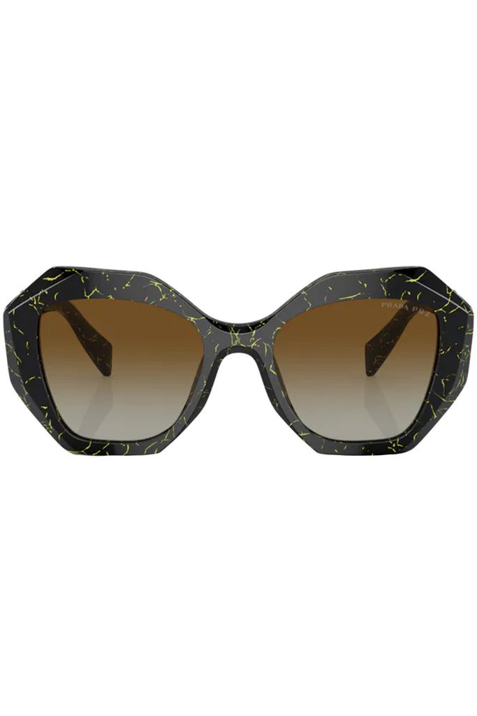 The geometric-frame triangular-temple sunglasses from the brand PRADA