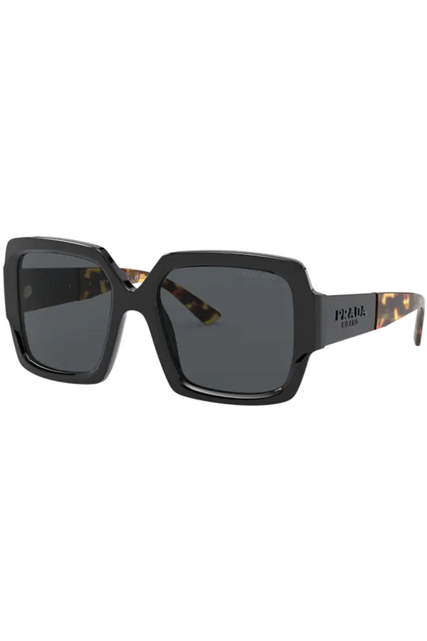 The pillow-frame monochrome logo-temple sunglasses from the brand PRADA