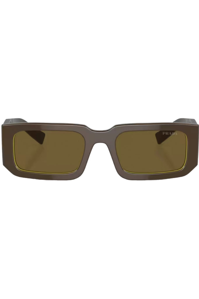 The rectangle contrast-frame bold-temple sunglasses from the brand PRADA