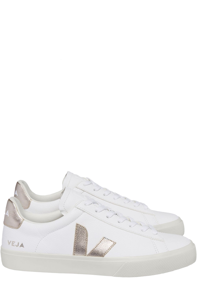 The Campo Chromefree leather sneakers in white and rose gold colours from the brand VEJA