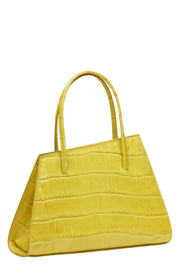 Slanted Mini Croc-Embossed Leather Handbag