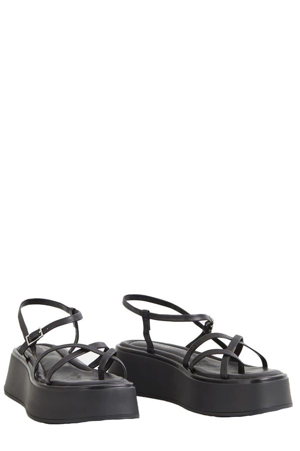 Courtney Cross-Over Strap Platform Leather Sandals