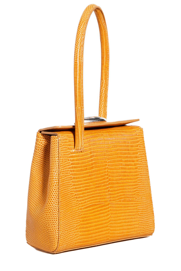 Mademoiselle Lizard-Embossed Leather Handbag