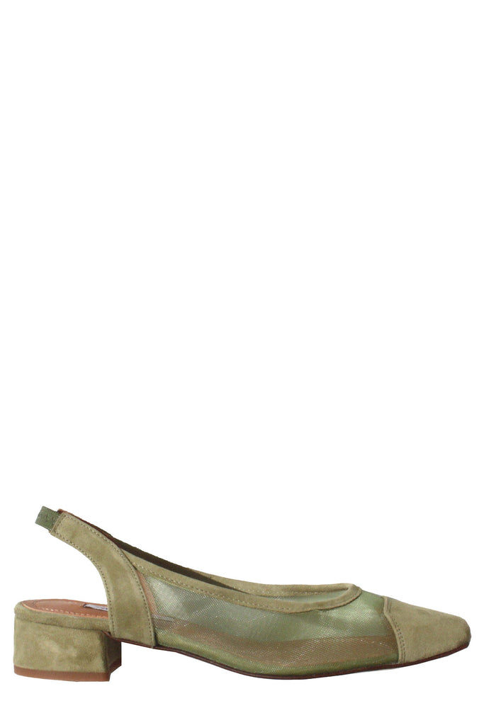 Elli Mesh-Panelled Slingback Suede Pumps