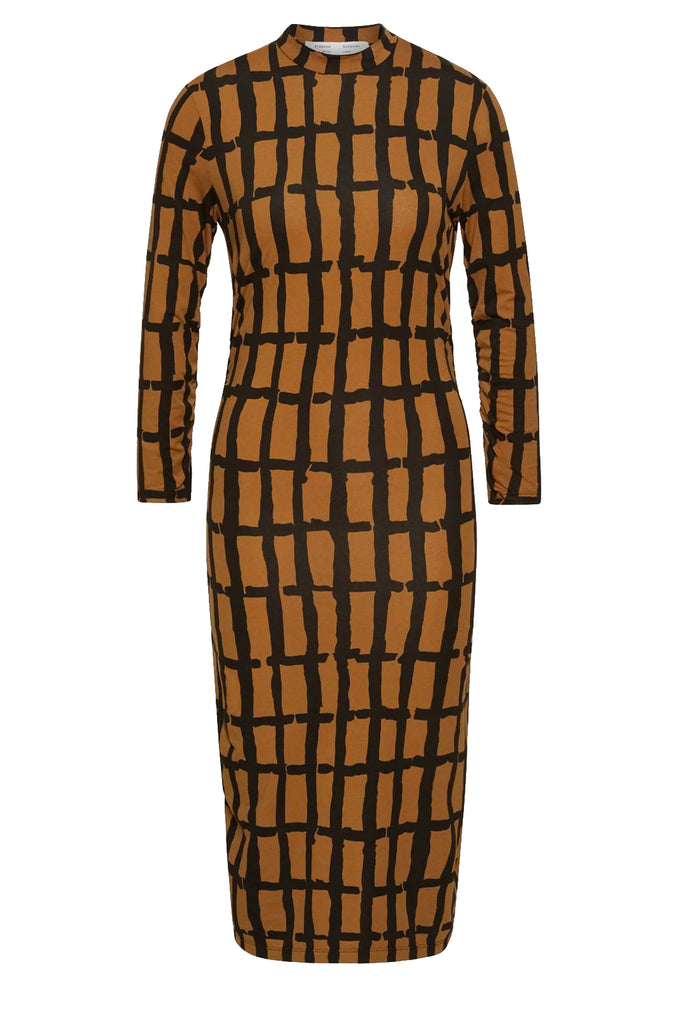 Painted Grid Jersey Dress