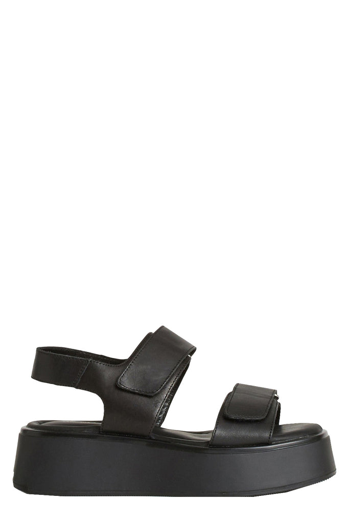 Courtney Wide-Strap Platform Leather Sandals