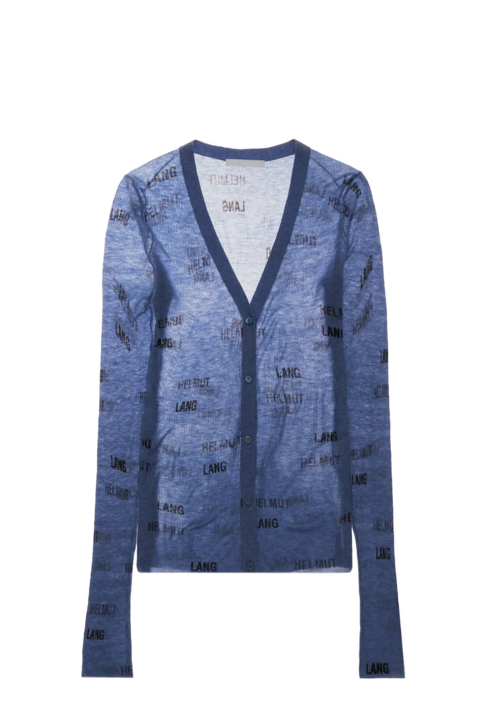 Logo-Print Wool Cardigan