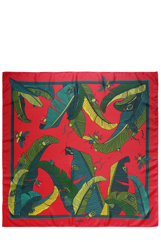 Botanical Print Silk Scarf - 90X90