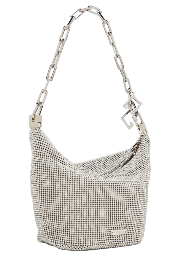 The Gia rhinestone shoulder bag in silver color from the brand CULT GAIA