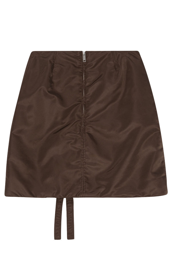 Ruched Recycled Nylon Mini Skirt