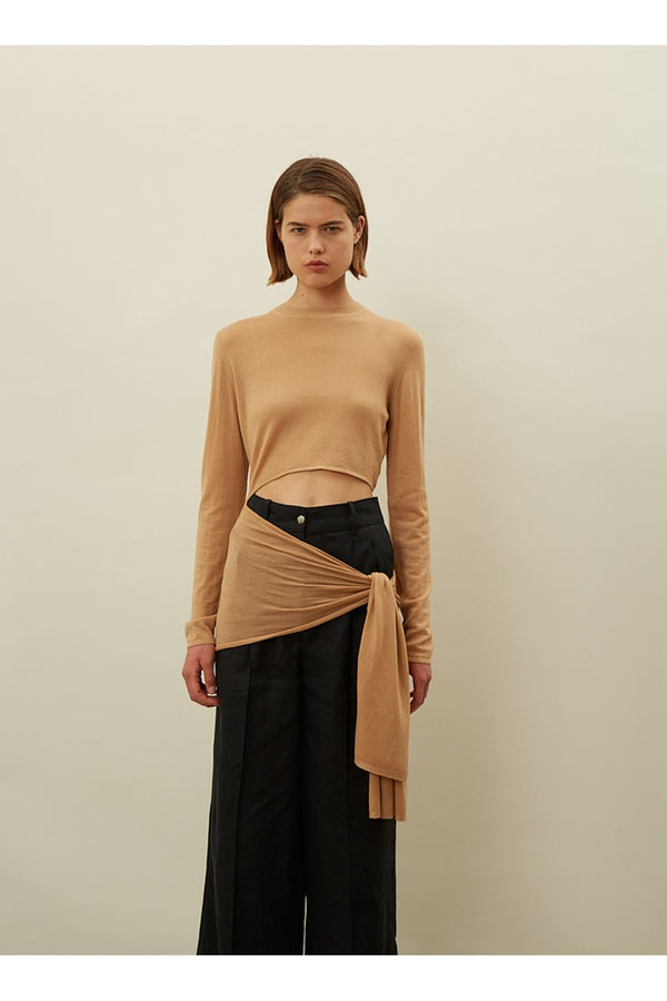 Sindo Side-Tie Detail Cashmere Top