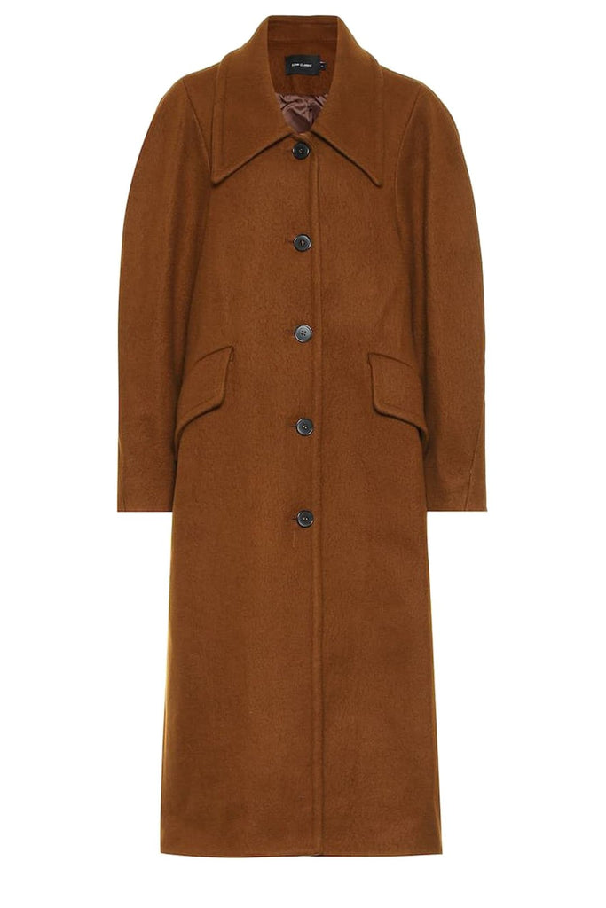 low classic low collar virgin wool coat brown gyapjukabat