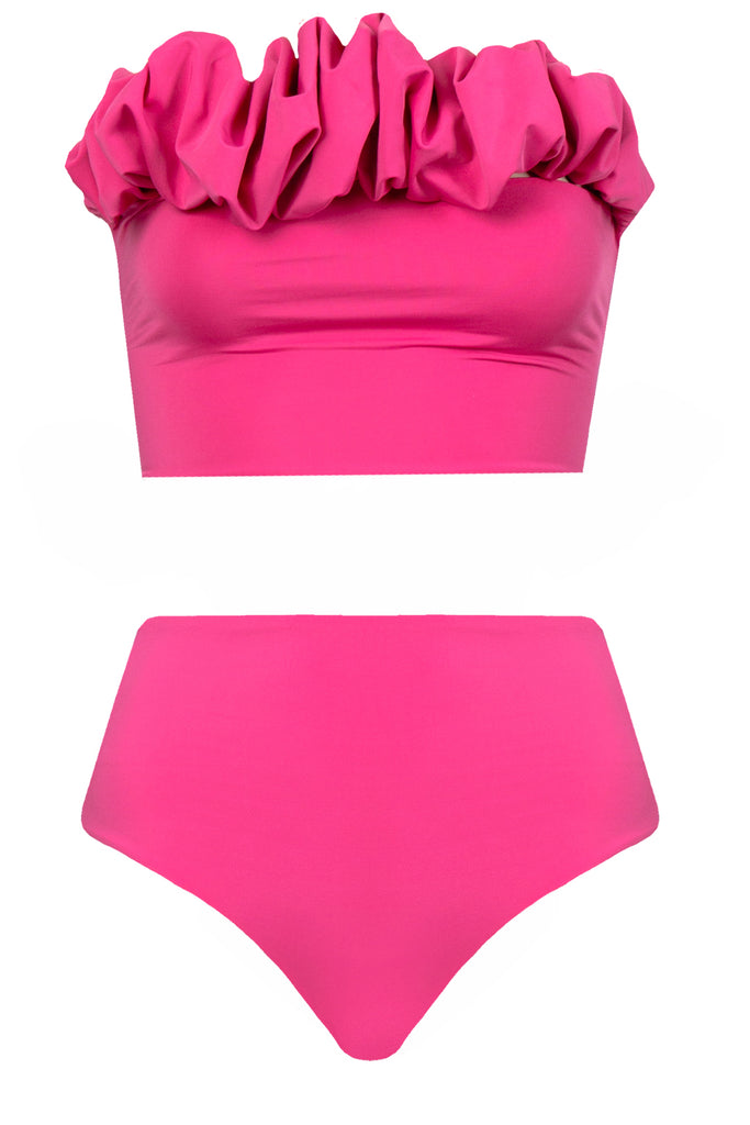 Capri fodros pántnélküli bikini