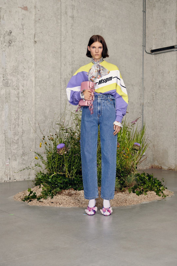 msgm colourblock sweatshirt wisteria szinblokk pulover