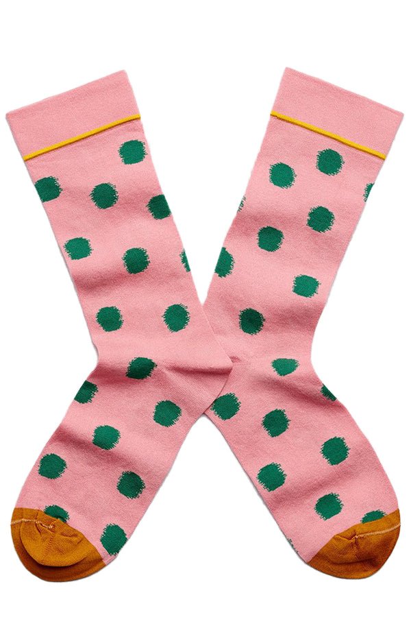 Peach Pink Polka Dot Socks