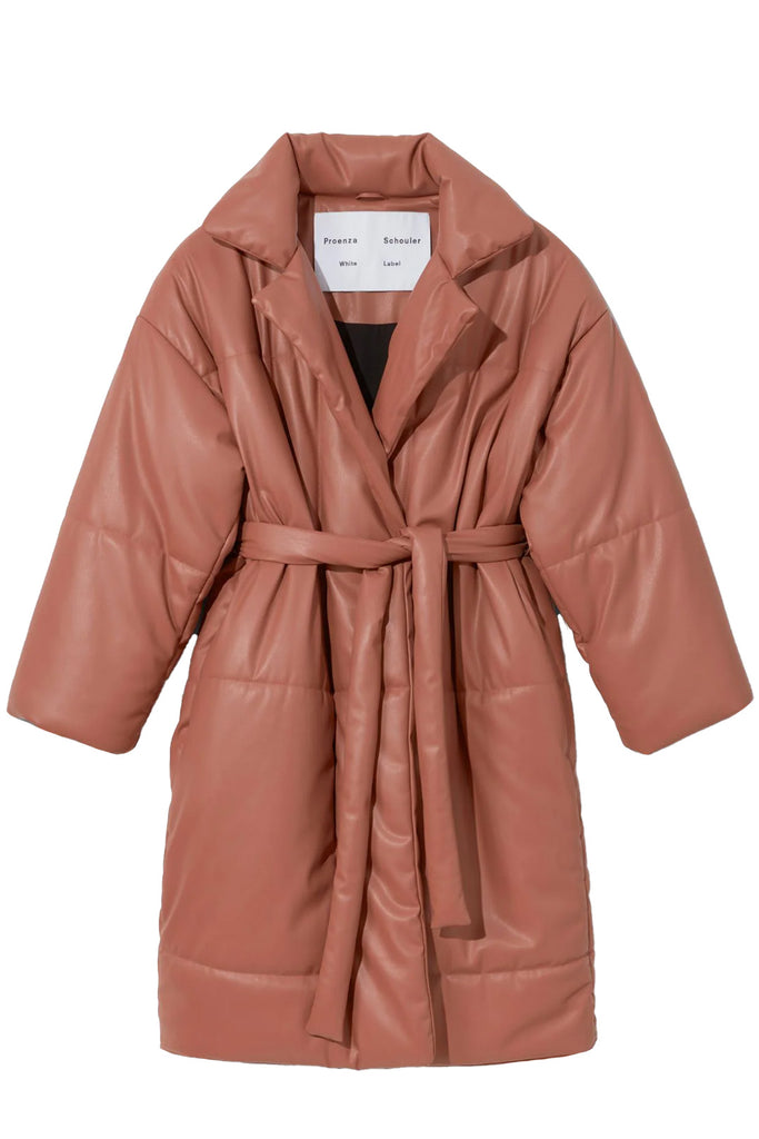 Vegan Leather Puffer Coat